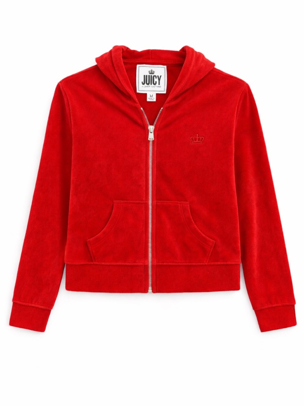 Juicy Couture | Bright Red Velour Zip Hoodie | Y2K Vintage